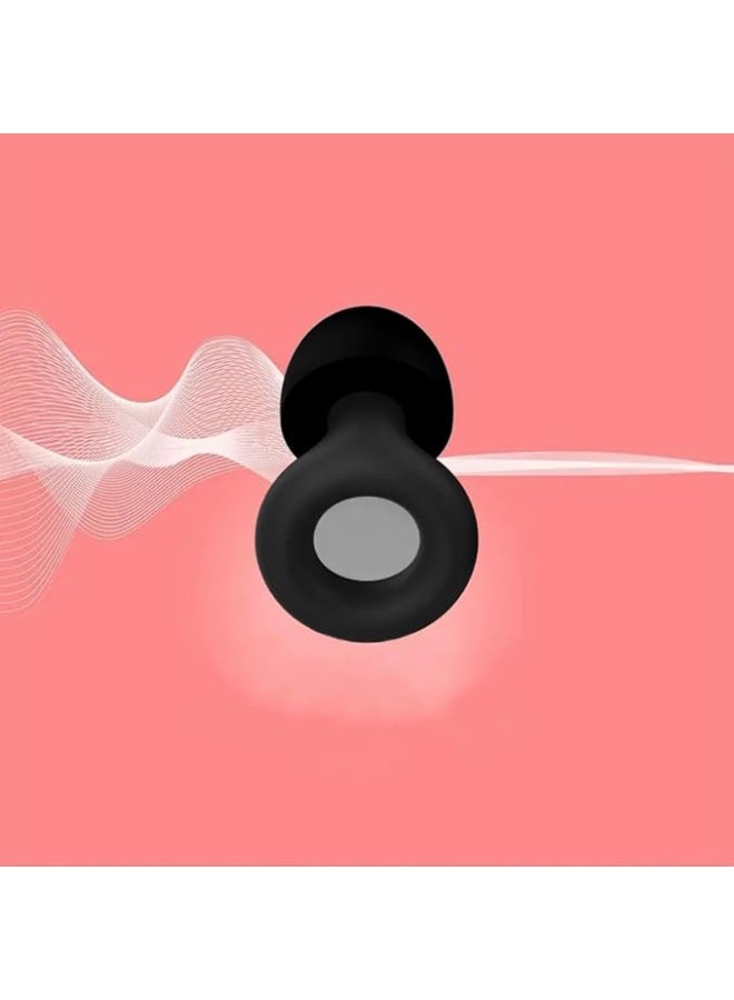 سدادات أذن سيليكونية - ذات حواف، سوداء - للنوم، عازلة للضوضاء - Image 4